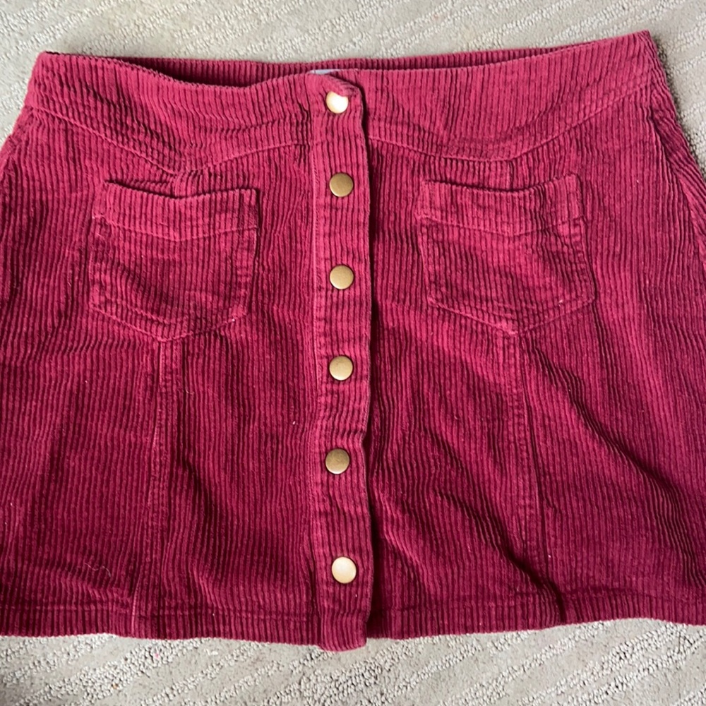 Corduroy button up skirt
